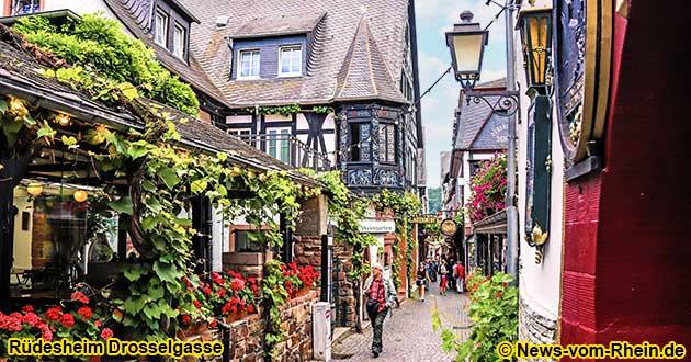 The Drosselgasse is a two meter wide and about 144 m long cobblestone street in Rdesheim am Rhein, which is visited by about three million people every year.